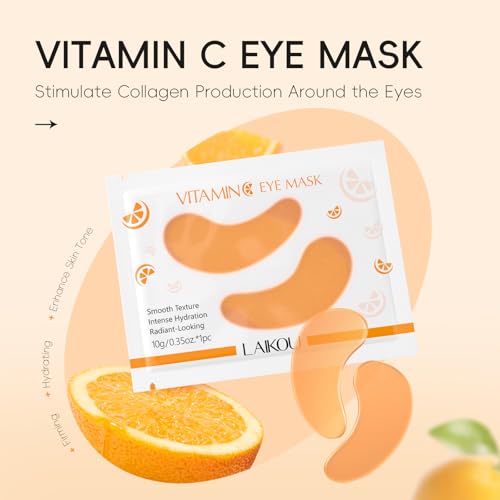 LAIKOU Vitamin C Skin Care, Skin Care Set, Face Mask, Eye Mask, Lip Mask with Serum, Cleanser, Toner, Eye Cream, Essence Cream for Women Teen Girls Mom Daughter Mother's Day Christmas Birthday