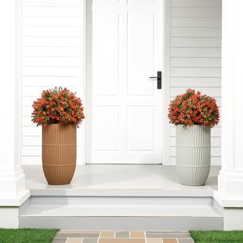 Fall Orange Topiary Boxwood Ball Tree 27 Inch - Pack of 2, Outdoor & Indoor Decor