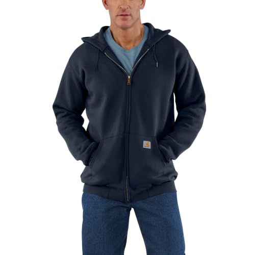 Carhartt Men's Marquette Full-Zip Sweatshirt Large New Navy - Warm Fleece Hoodie