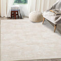 6x9 Beige Modern Abstract Washable Area Rug Non-Slip Soft Floor Carpet for Living Room