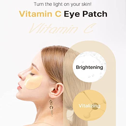 Illuminating Under Eye Gel Patches with Vitamin C - 60 Pairs for Dark Circles & Wrinkles