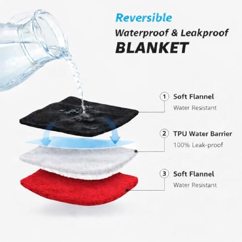 Velvet Red Queen Waterproof Blanket – Stain-Proof Spill-Proof Flannel Bed & Couch Protector