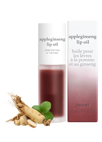 Korean Vegan Lip Oil Set - Appleblacktea & Appleginseng, Hydrating & Plumping, 0.12 Fl Oz Each