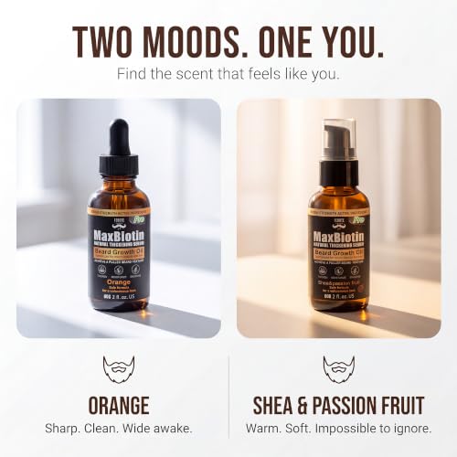 FEBOTE Citrus Biotin Beard Growth Oil 2-Pack for Men - Softens & Nourishes