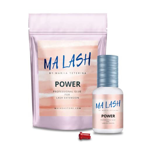 Power Eyelash Extension Adhesive Glue - 0.17fl.oz / 5ml - Ultra-Fast 1-Second Drying Time - 8 Weeks Retention - Professional-Grade, Black