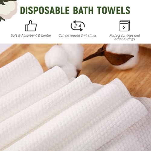 Disposable Bath Hair Drying Towels, 100 Count Super Absorbent Large Luxury Towels, Salon & Spa Yoga Camping Trips for Hair, Face, Body 16" x 31.5"