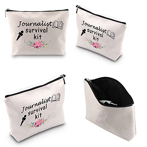 WCGXKO Journalist Survival Kit Zipper Pouch Makeup Bag Court Reporter Graduation Gift Journalism Gift (Journalist Survival)