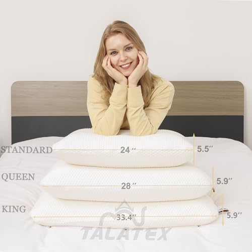 Standard Soft 24x16x5.5 Inch Natural Latex Pillow for Side & Back Sleepers