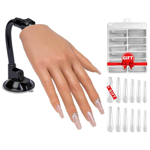 Veikmv Realistic Silicone Practice Hand for Acrylic Nails - Color 3