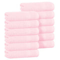 BOUTIQUO Ultra Soft Cotton Washcloths, Contains 12 Piece Face Cloths 12x12 inch, Ideal for Everyday use Face Towels, Compact & Lightweight Multi Purpose Washcloths - Pink
