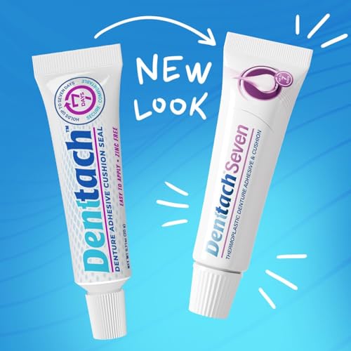 DENTTACH Seven Denture Adhesive Thermoplastic Cushion & Reliner (2) – Zinc-Free, Up to 7 Days