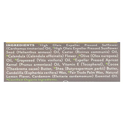 Soothing Touch Lemon Cardamom Vegan Lip Balm, .25 oz (85% Organic) (Case of 12)
