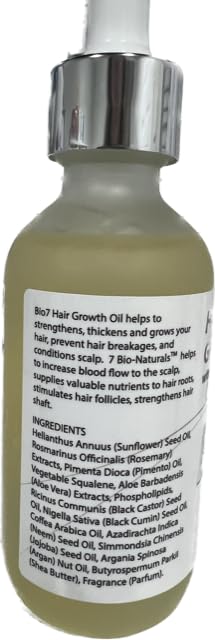 Bio7 Hair Growth Oil Drops for Scalp - 2 Fl Oz Pack of 2 - Natural Hair Thickening Treatment