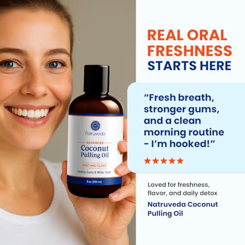 Coconut Oil Pulling Mouthwash 3 Pack - 24 Fl Oz Cocomint Flavor, Organic Ayurvedic Oral Rinse