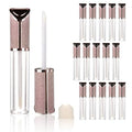COSIDEA 15pcs Round Empty 5ml 0.17oz lip gloss tubes with wand and Gradient pink leather slope cap Lipgloss tube containers for lip oil packing