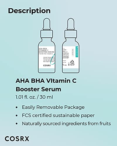 Vitamin C Serum with AHA BHA Niacinamide for Brightening & Anti-Aging - 1 fl oz
