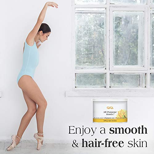 GiGi All Purpose Honee Wax - Hair Removal Wax for Face, Body & Brazilian Waxing with Beeswax Formula, 8 oz