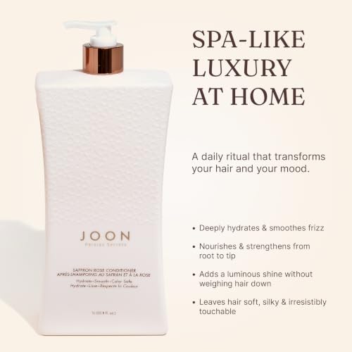 Joon Saffron Rose Conditioner 33.8 Fl Oz with Pomegranate & Pistachio Oil – Nourishing Hair Treatment for Color-Treated & Damaged Hair