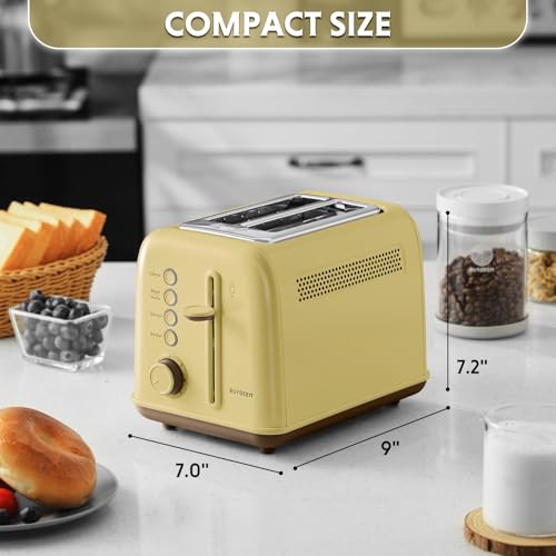 2-Slice Toaster with Wide Slots and 7 Shade Settings - Mellow Yellow