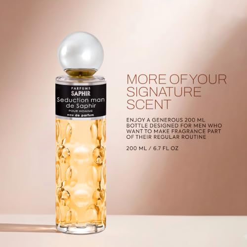 Men's Woody Spicy Leather Eau de Parfum 200ml - Seduction Saphir