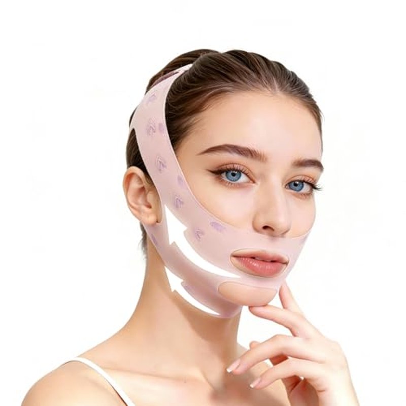 Chin Strap for Sleeping, Double Chin Reducer Eliminator for Women, Reusable V Line Lifting Mask Face Slimming Strap, Breathable Jawline Exerciser Lifting & Firming Prevent Sagging