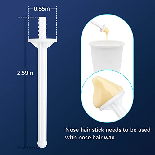 Rolybag Nose Wax Sticks Applicators, 200 Pcs Plastic Wax Rod Wand for Nostril Cleaning and Nose Hair Removal