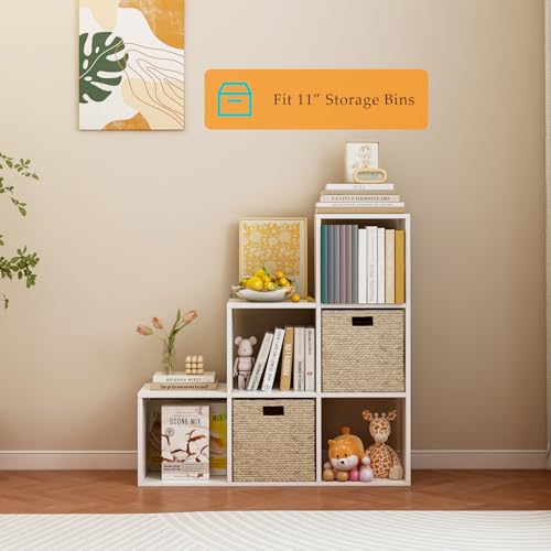 OSCHF Ladder Cube Storage Bookcase - 6-Cube Corner Shelf White - Variation of 6-Cube / White