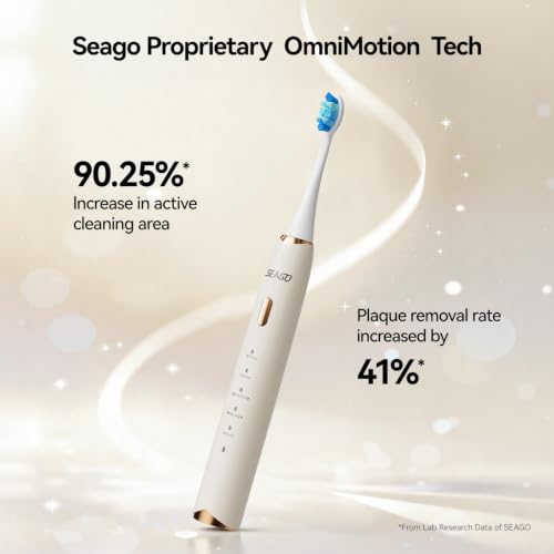 Electric Toothbrush for Adults 180-Day Battery Life 5 Modes & 8 Heads
