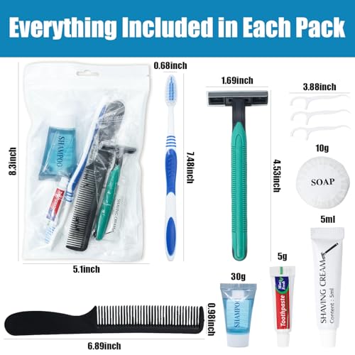 Homeless Care Package Supplies Bulk 8-in-1 Hygiene Kits - 30 Pack, Individually Packed, Travel-Size