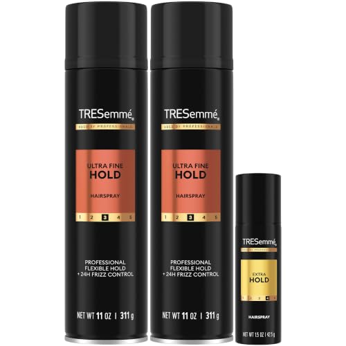 Natural TRESemmé Ultra Fine Hold Hair Spray 11 oz Pack of 2 + Travel Size