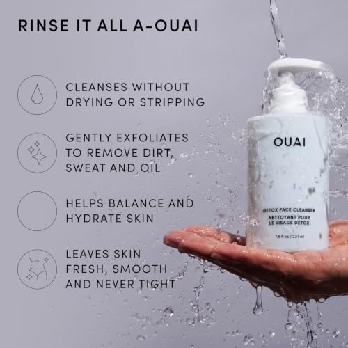 OUAI Detox Facial Cleanser with Glycolic Acid - 7.8 Fl Oz - Deep Cleansing & Hydrating Skin Care