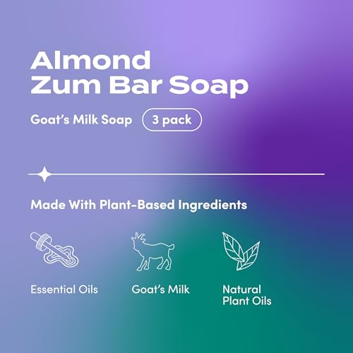 Natural Goat Milk Soap Bar with Almond Scent - Pack of 3