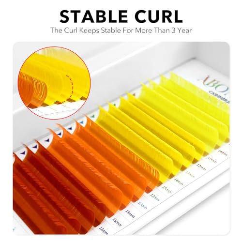 Colored Lash Extensions, 16 Rows Cashmere eyelashes, 0.07 D Curl 17-20mm Classic eyelash Extensions, Single Lash Extensions for Professional Salon Use(0.07-D-Ombre 17-20)