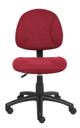 BOSS Deluxe Fabric Task Office Chair Burgundy Adjustable Lumbar Support