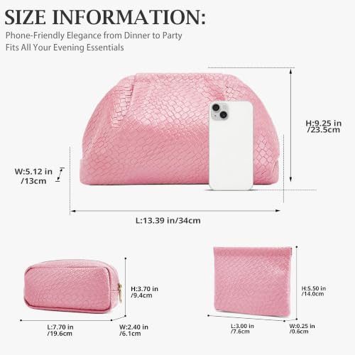 BOYATU 04-Light Watery Pink Travel Makeup Bags Organizer – Large Clutch & Organizer, Bridal Evening