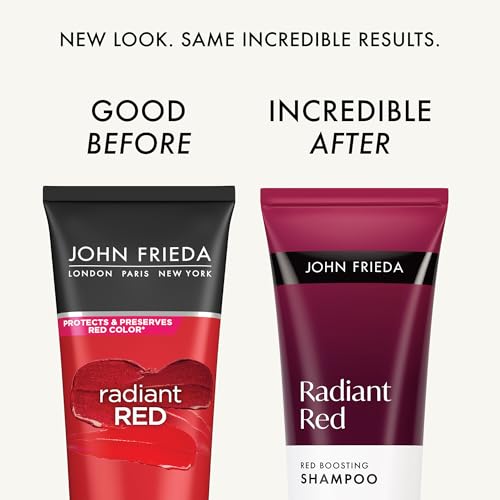 John Frieda Radiant Red Boosting Shampoo & Conditioner Set - 8.3 oz Pack of 2, New Packaging