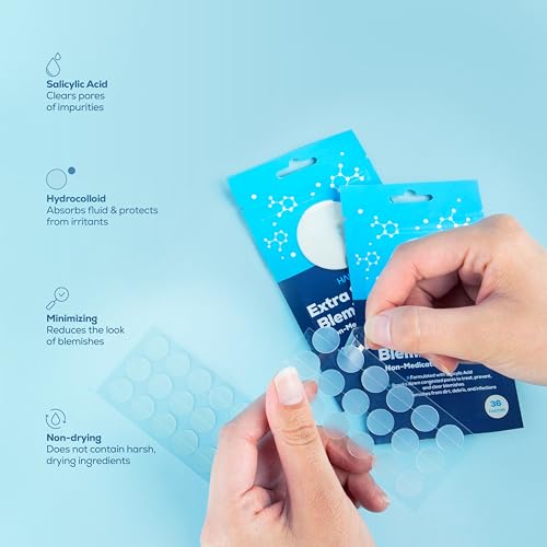 Hanhoo Extra Strength Blemish Patch Bundle, 216 Total Patches, Salicylic Acid Pimple Patches, Shrinks Stubborn Pimples, Conceals Zits, Absorbs Fluid, Invisible Pimple Patches, Korean Skincare
