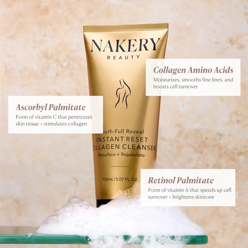 Unscented Collagen Face Cleanser for Women - Hydrating & Exfoliating Moisturizer
