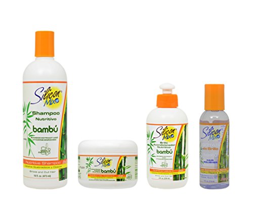 Silicon Mix Bambu Hair Care Set with Shampoo, Treatment, Leave-in & Polisher