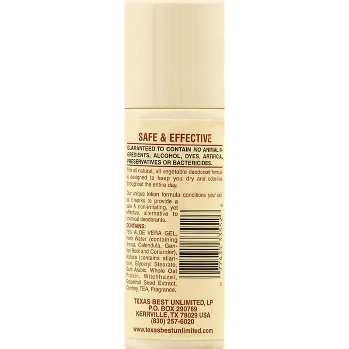 All Natural Roll-On Deodorant Aloe & Almonds 3 Oz Pack of 4 - Cruelty-Free & Aluminum-Free