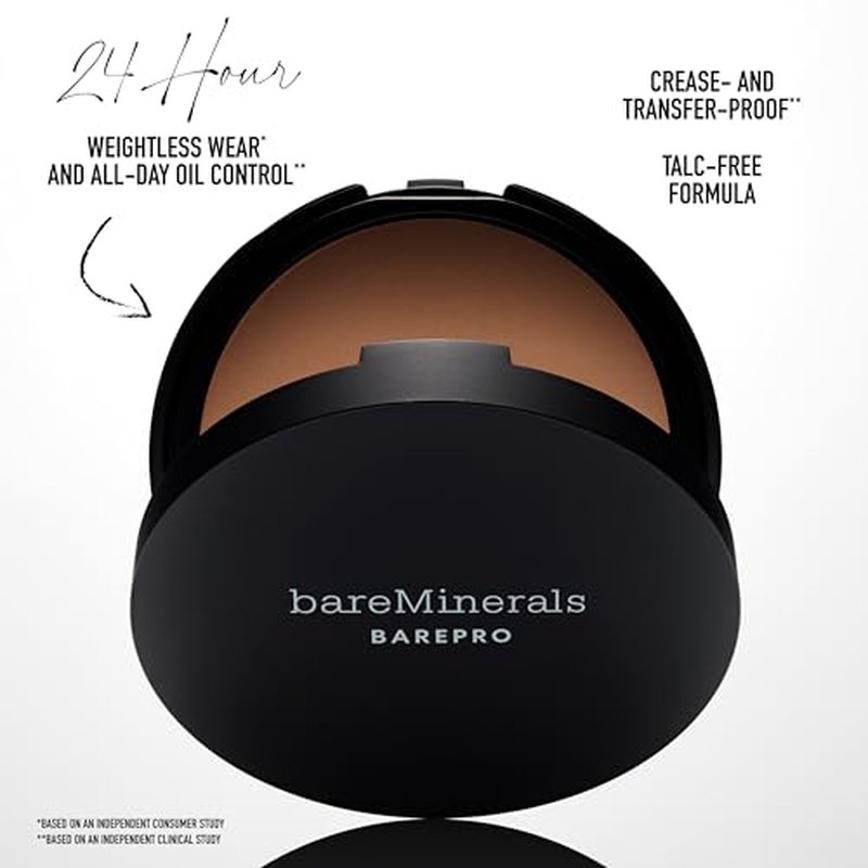 bareMinerals Barepro Skin-Perfecting Powder Foundation, Matte Pressed Powder Foundation Full Coverage, Oil Control, Dermatologist-Tested, Longwear Mineral Matte Complexion