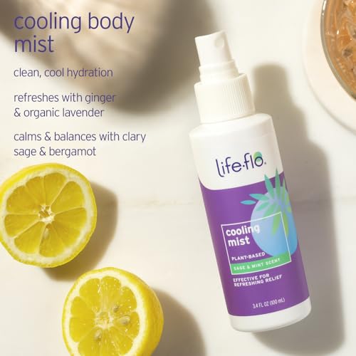 LIFE-FLO Magnesium Body Lotion and Cooling Mist Bundle - Unscented Lotion w/Magnesium Chloride Relaxes, Soothes Muscles and Joints, Refreshing Body Mist Cools Hot Flashes, 60-Day Guarantee, 8oz/3.4oz