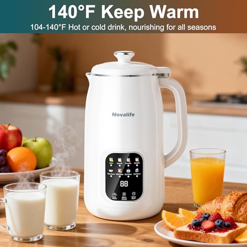 8 in 1 Nut Milk Maker Machine - 40oz Soy, Oat, Almond Milk, White