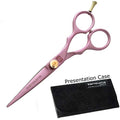 Pink Hair Cutting Scissors 5.5 Inch Japanese Convex Blades with Case