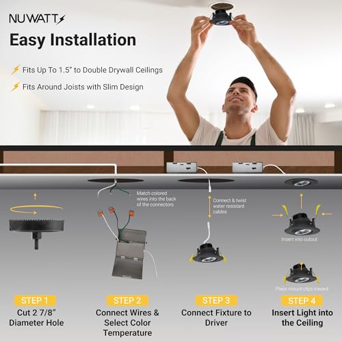 3 Inch Gimbal Recessed LED Light with CCT 2700K-5000K - 4 Pack