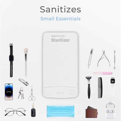 500ML Nail Tool Sterilizer Box with Blue Light Portable USB Multi-Functional Manicure Sanitizer