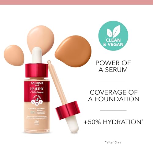 Bourjois Healthy Mix Serum Foundation 52W Vanilla 1 Fl Oz - Natural Finish