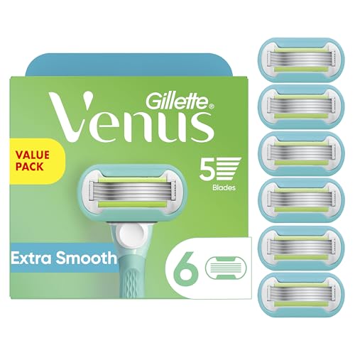 Gillette Venus Extra Smooth Womens Razor Blade Refills, 6 Count, Designed for a Close, Smooth Shave