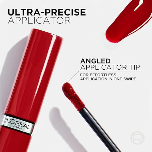 L'Oreal Paris Infallible Lacque Resistance Liquid Lipstick, 16HR Long Lasting Lip Makeup with Lacquer-Like Shine and Zero Transfer, 220, Paris Sunset