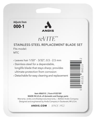 Andis reVITE Taper Clipper Blade Replacement Stainless Steel 000-1 - Compatible with reVITE Clippers